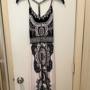 Fashion Nova: Seychelles Maxi Dress, Color: White/Black, Size: Small